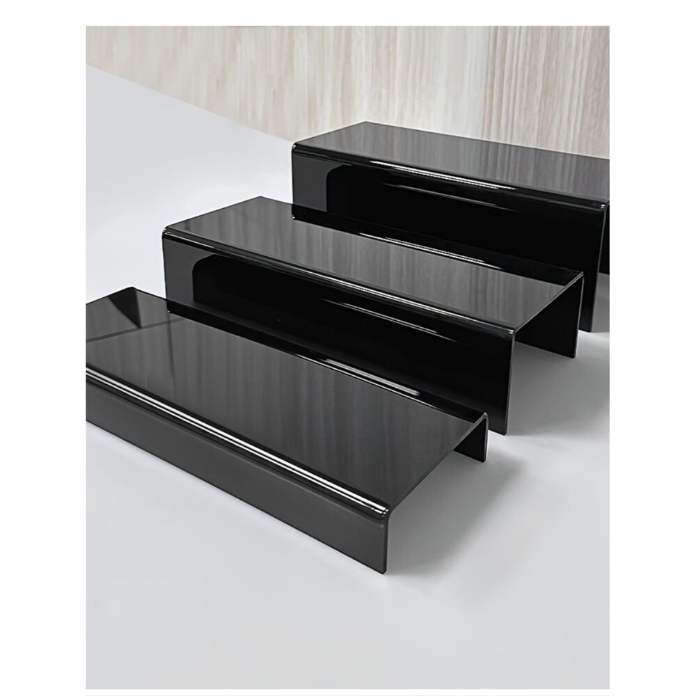 Black Acrylic Riser Display Organizer 3 Piece Set